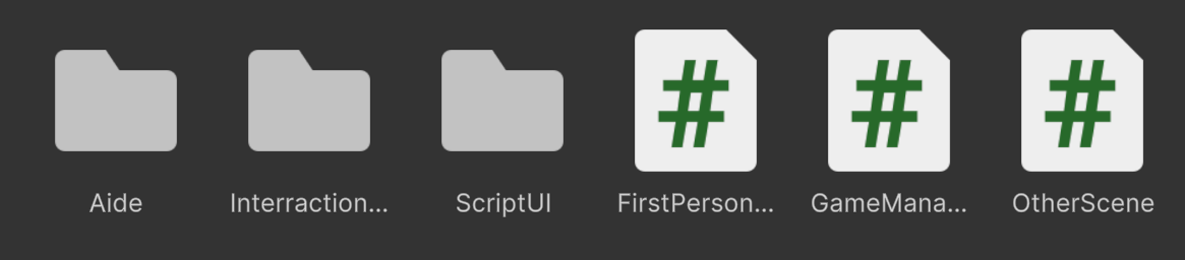 Hiérarchie de code Unity